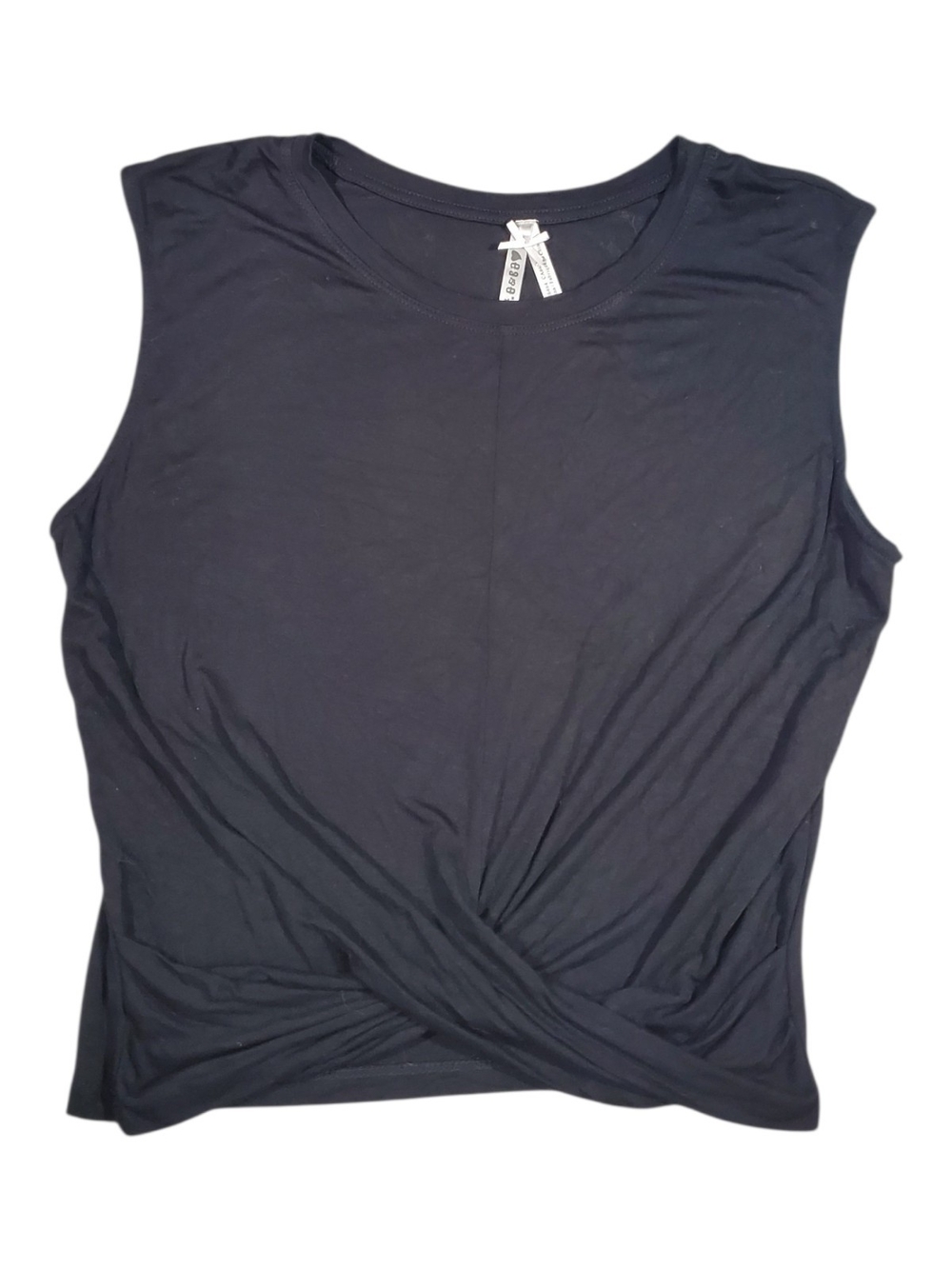 Mi Black Twist-Front Sleeveless Tank M